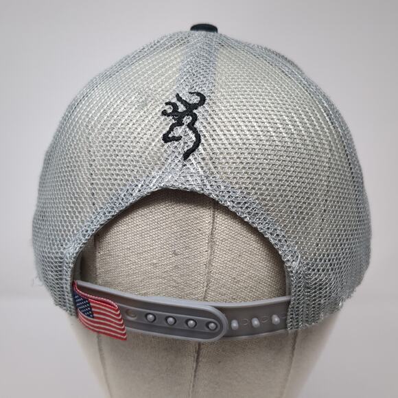 Browning Snapback Trucker Hat Black One Size Adjustable Embroidered Patriotic - Picture 6 of 9